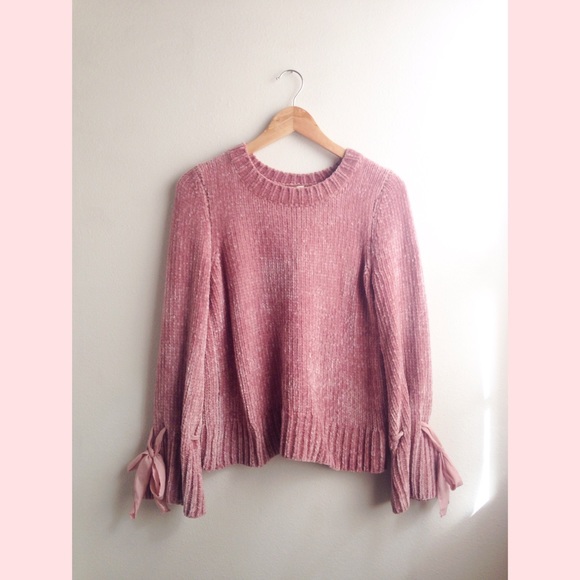 Sweaters | Ribbon Sleeve Sweater 